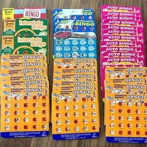 Set of Various Interstate Bingo Cards Travel Games Auto Traffic License Plates